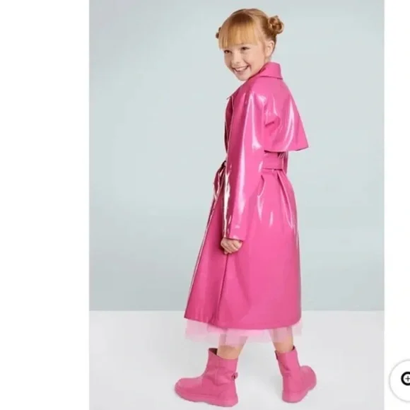 American Girl “Something Navy” Pink Raincoat for Girls size 7/8 small